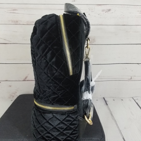 Bebe Danielle Velvet Backpack Black - Picture 2 of 3